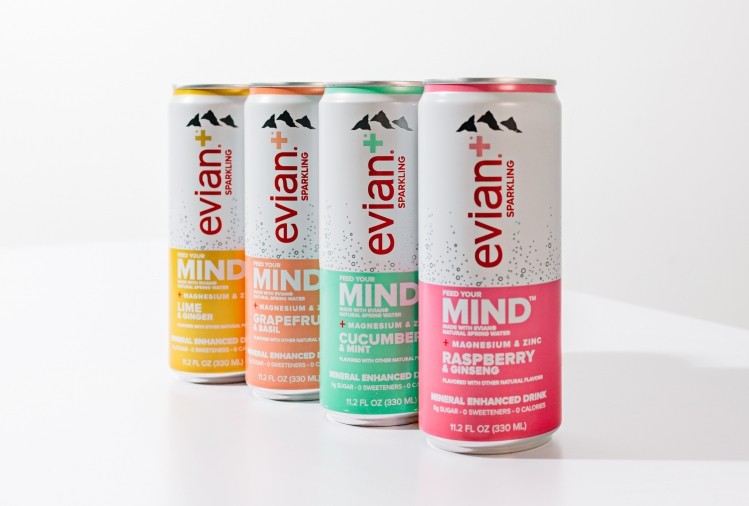 Evian launches functional, flavored sparkling canned water with evian+